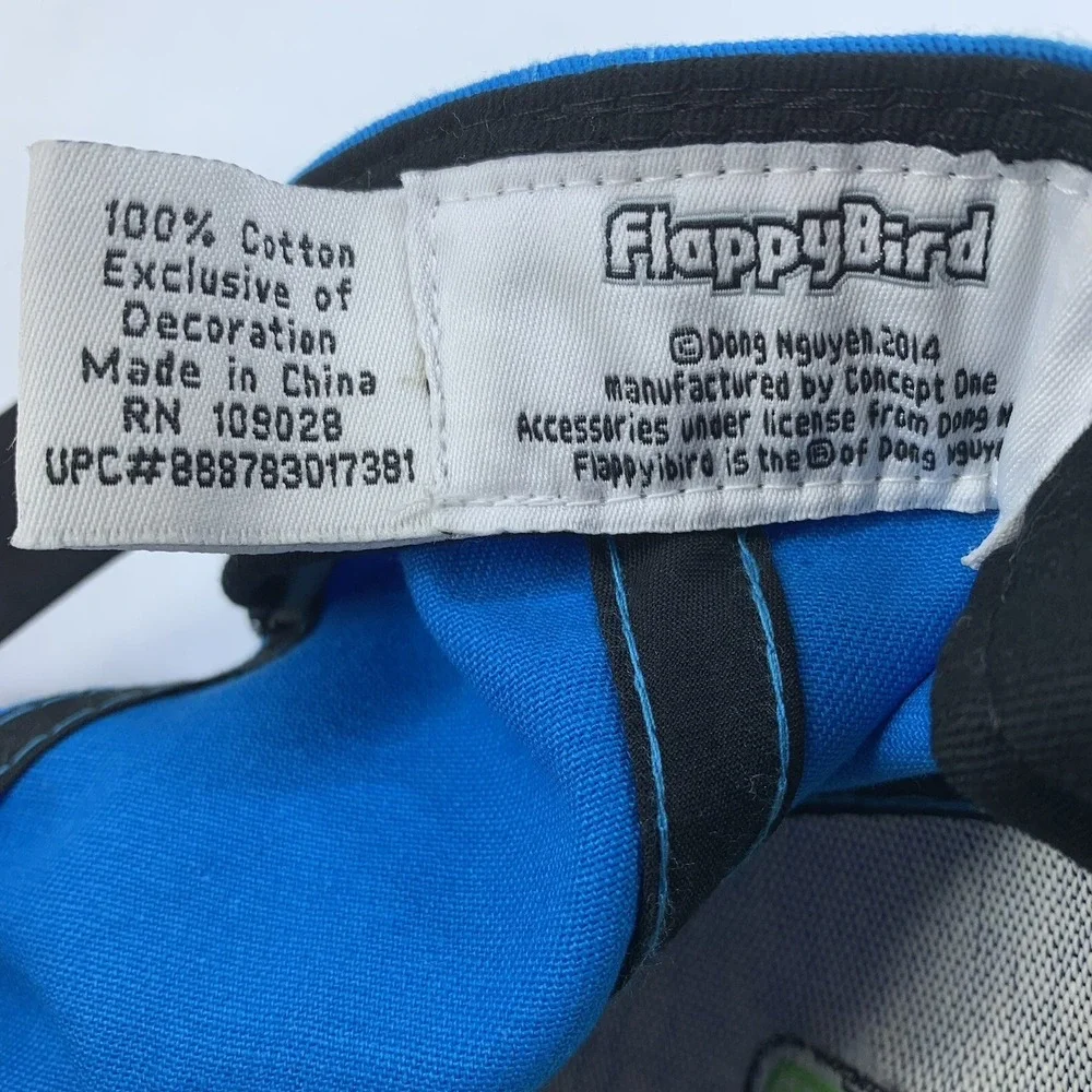 Get Ready Tap Tap Hat Flappy Bird Youth Kids Blue Black Adjustable Snapback Cap
